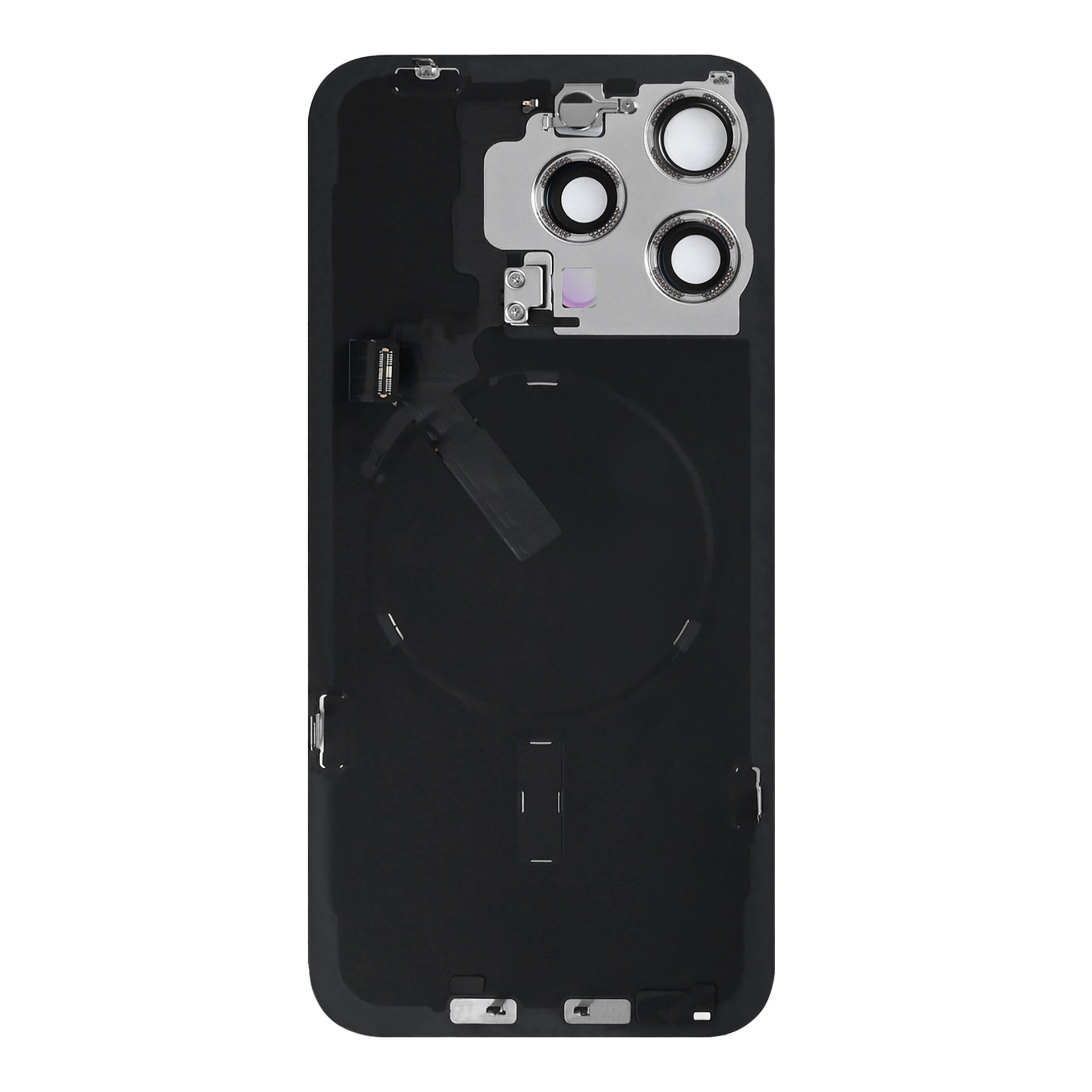 For Apple iPhone 15 Pro Back Glass With NFC, Enlarged Camera Frame Black Titanium Pulled