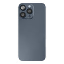 For Apple iPhone 15 Pro Back Glass With NFC, Enlarged Camera Frame Blue Titanium Pulled