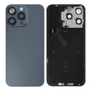 For Apple iPhone 15 Pro Back Glass With NFC, Enlarged Camera Frame Blue Titanium Pulled