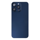 For Apple iPhone 15 Pro Max Back Glass With NFC, Enlarged Camera Frame Blue Titanium Pulled