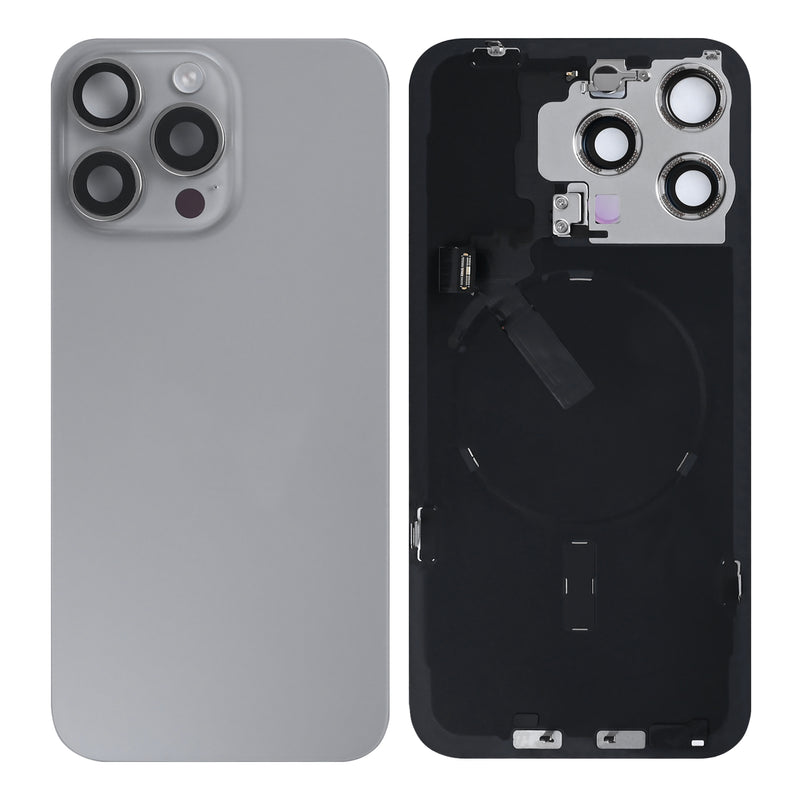 For iPhone 15 Pro Max Extra Glass With NFC, Enlarged Camera Frame Natural Titanium Pulled