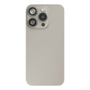 For Apple iPhone 15 Pro Max Back Glass With NFC, Enlarged Camera Frame Natural Titanium Pulled