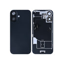 For Apple iPhone 16 Back Glass With NFC, Enlarged Camera Frame Black Pulled