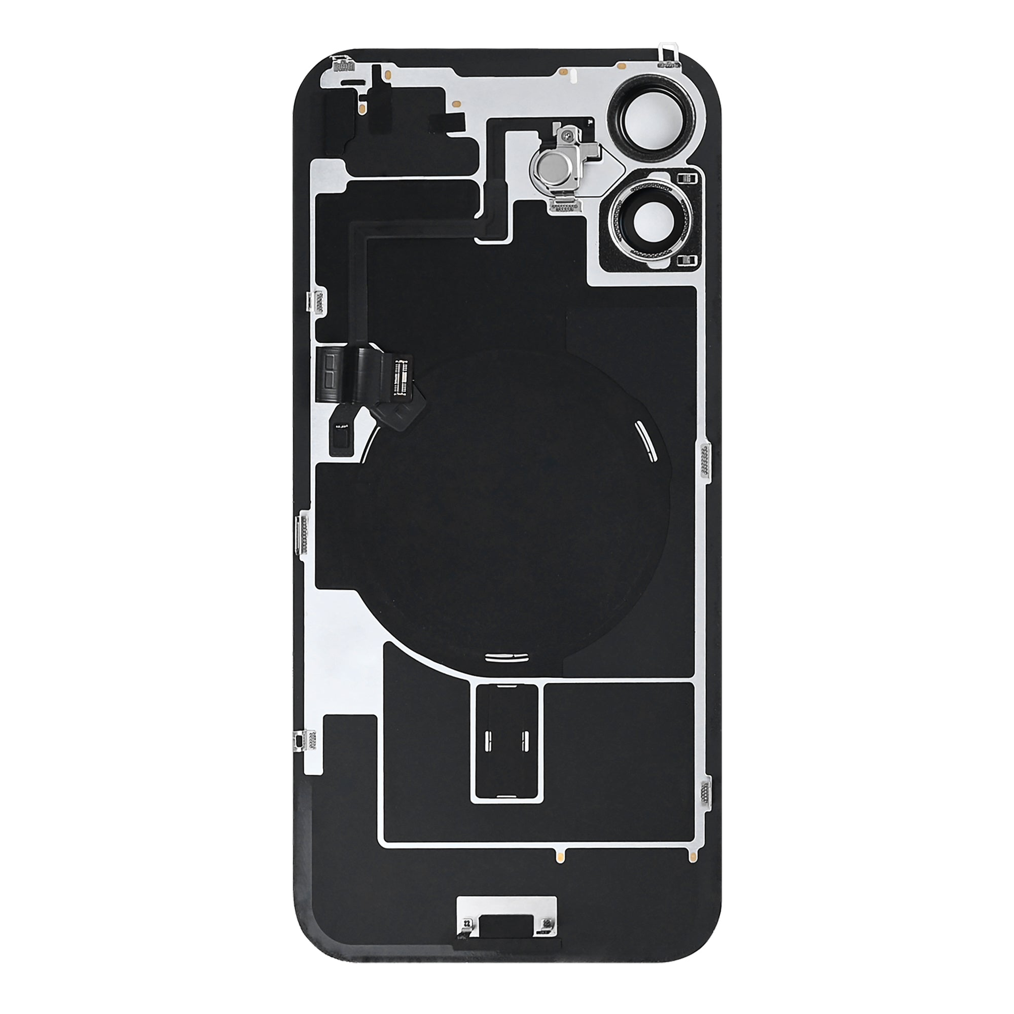 For Apple iPhone 16 Back Glass With NFC, Enlarged Camera Frame Teal Pulled