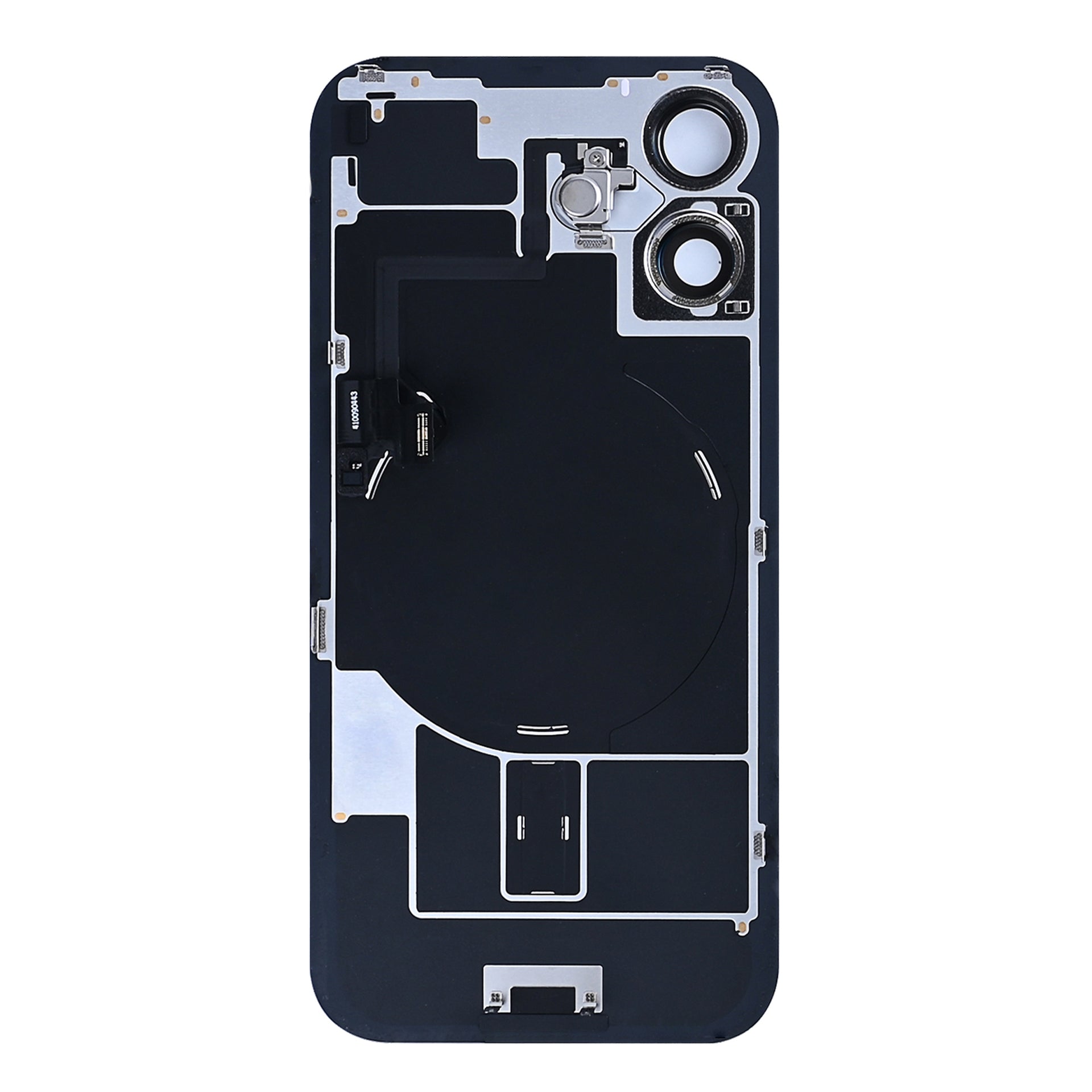 For Apple iPhone 16 Back Glass With NFC, Enlarged Camera Frame Ultramarine Pulled