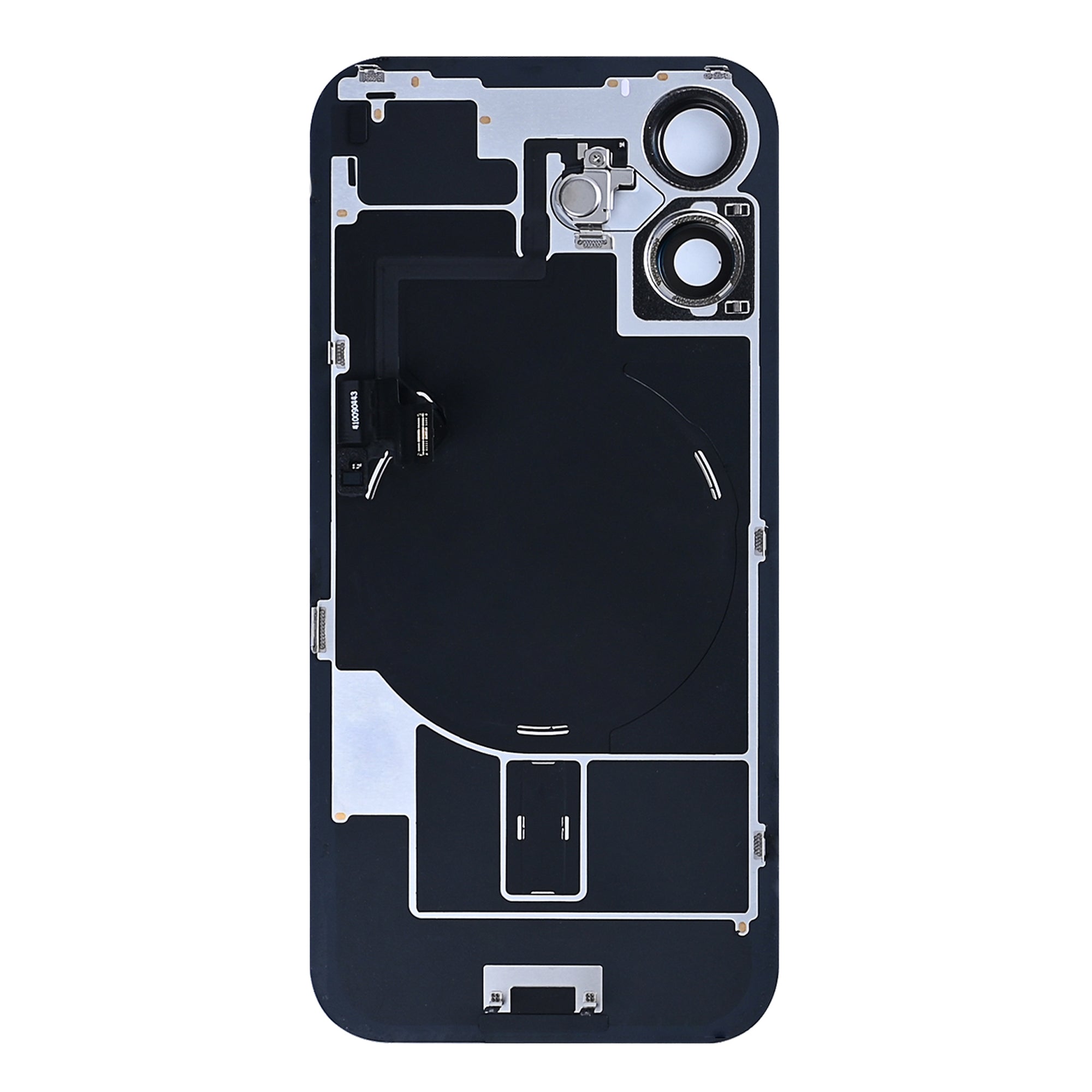 For Apple iPhone 16 Back Glass With NFC, Enlarged Camera Frame Ultramarine Pulled