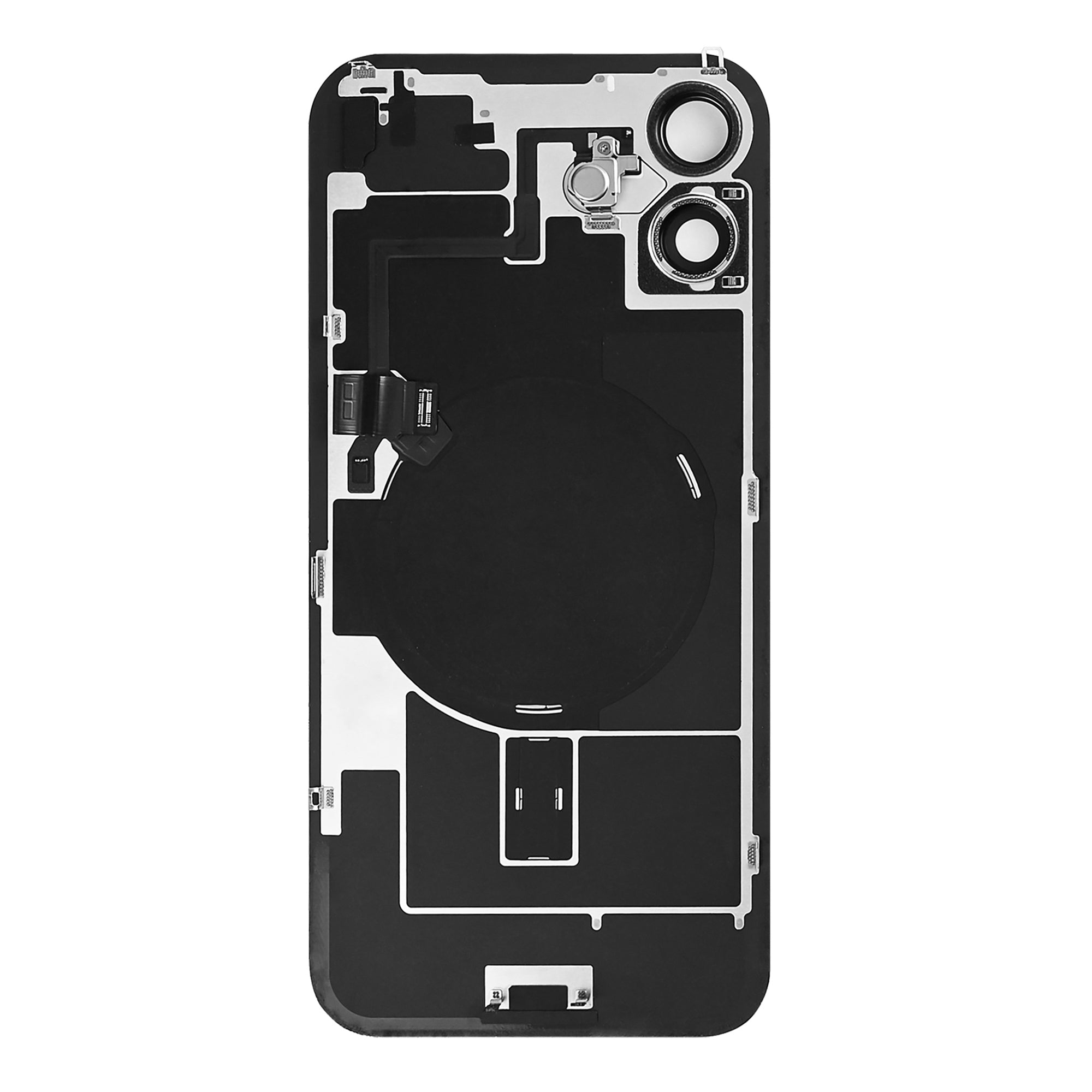 For Apple iPhone 16 Plus Back Glass With NFC, Enlarged Camera Frame White Pulled