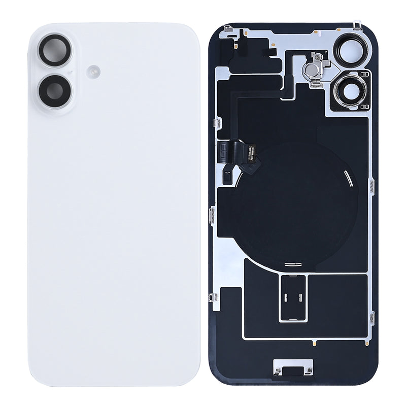 For iPhone 16 Plus Extra Glass With NFC, Enlarged Camera Frame White Pulled