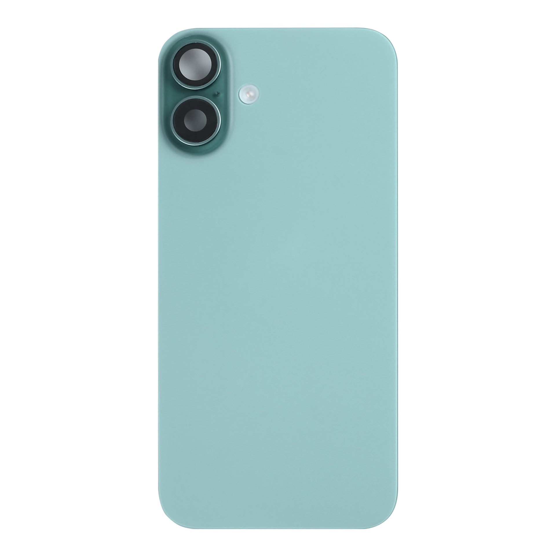 For Apple iPhone 16 Plus Back Glass With NFC, Enlarged Camera Frame Teal Pulled