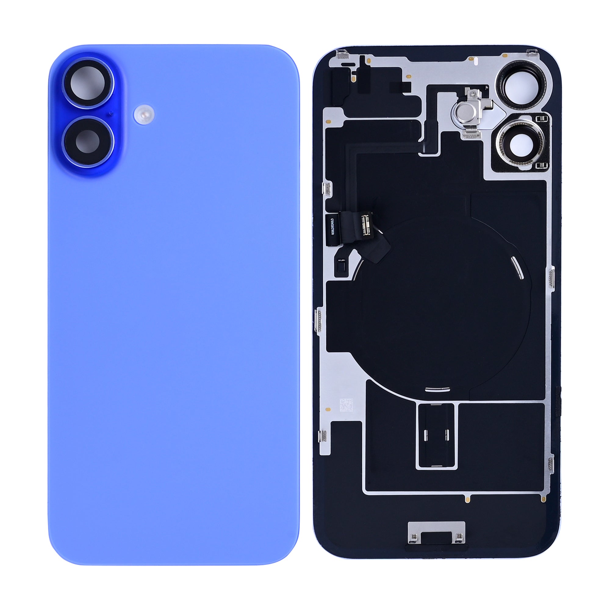 For Apple iPhone 16 Plus Back Glass With NFC, Enlarged Camera Frame Ultramarine Pulled