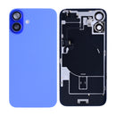 For Apple iPhone 16 Plus Back Glass With NFC, Enlarged Camera Frame Ultramarine Pulled