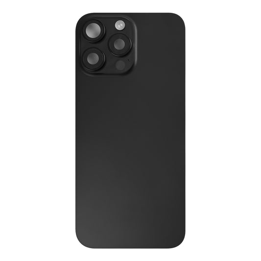 For Apple iPhone 16 Pro Back Glass With NFC, Enlarged Camera Frame Black Titanium Pulled