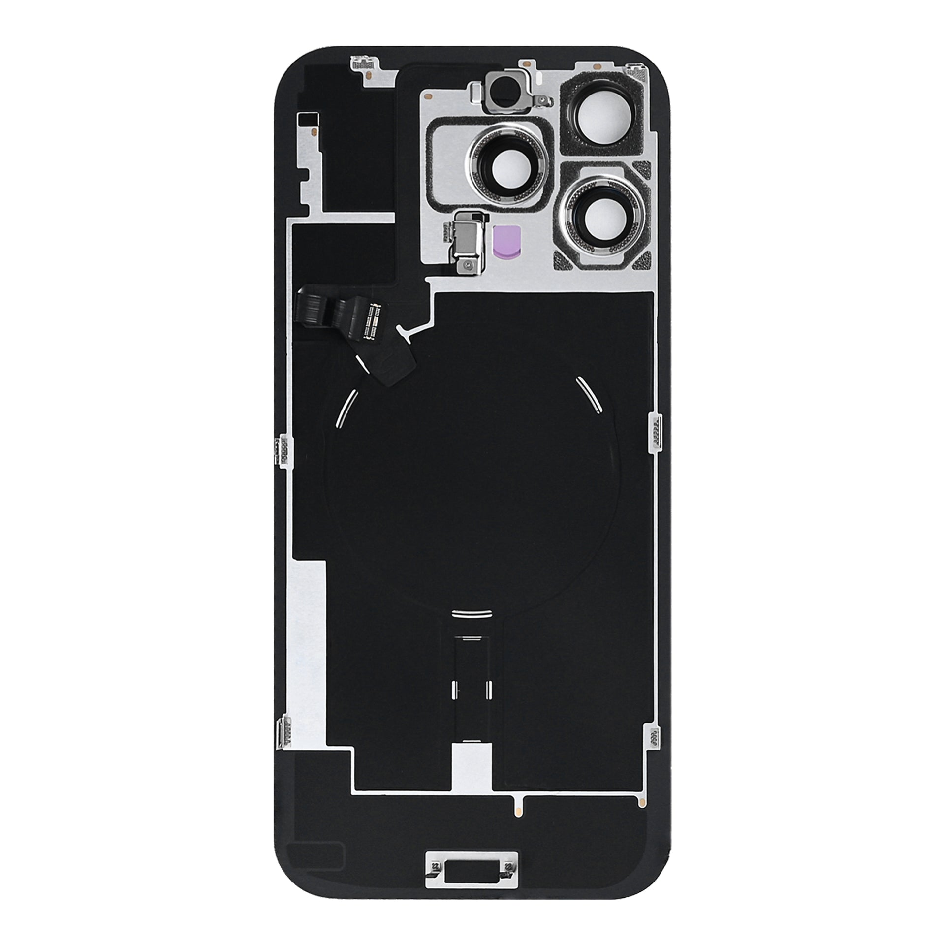 For Apple iPhone 16 Pro Back Glass With NFC, Enlarged Camera Frame Black Titanium Pulled