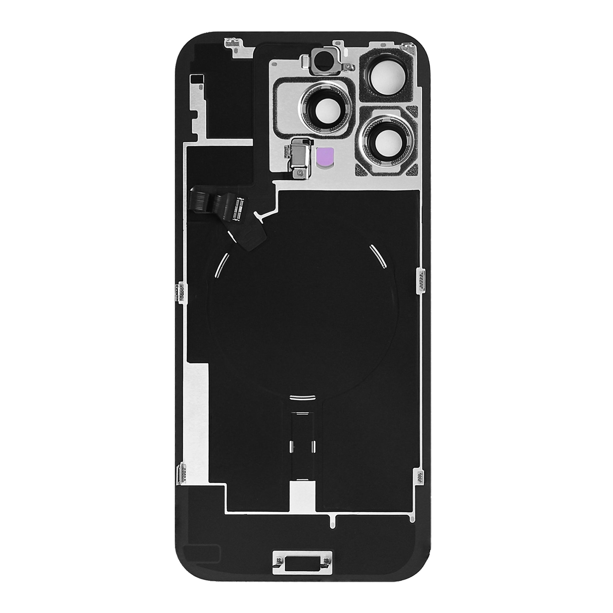 For Apple iPhone 16 Pro Back Glass With NFC, Enlarged Camera Frame White Titanium Pulled