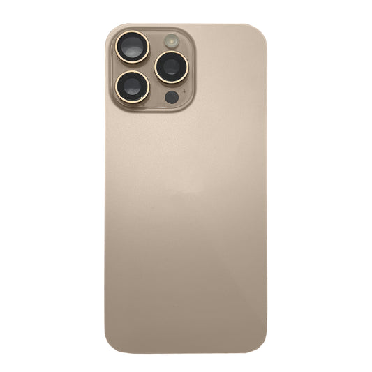 For Apple iPhone 16 Pro Back Glass With NFC, Enlarged Camera Frame Desert Titanium Pulled
