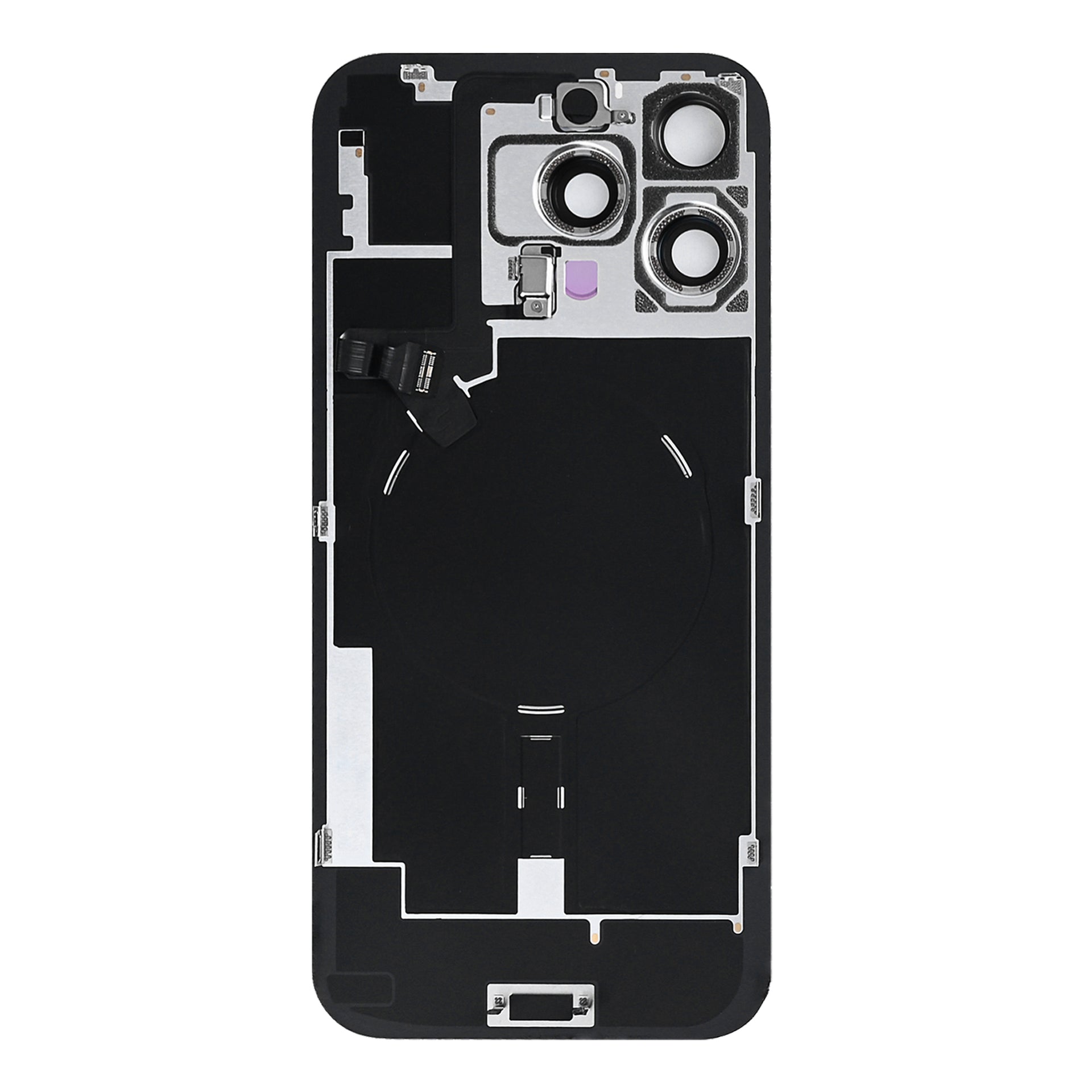 For Apple iPhone 16 Pro Max Back Glass With NFC, Enlarged Camera Frame Black Titanium Pulled