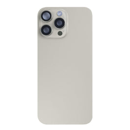 For Apple iPhone 16 Pro Max Back Glass With NFC, Enlarged Camera Frame Natural Titanium Pulled