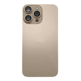 For Apple iPhone 16 Pro Max Back Glass With NFC, Enlarged Camera Frame Desert Titanium Pulled