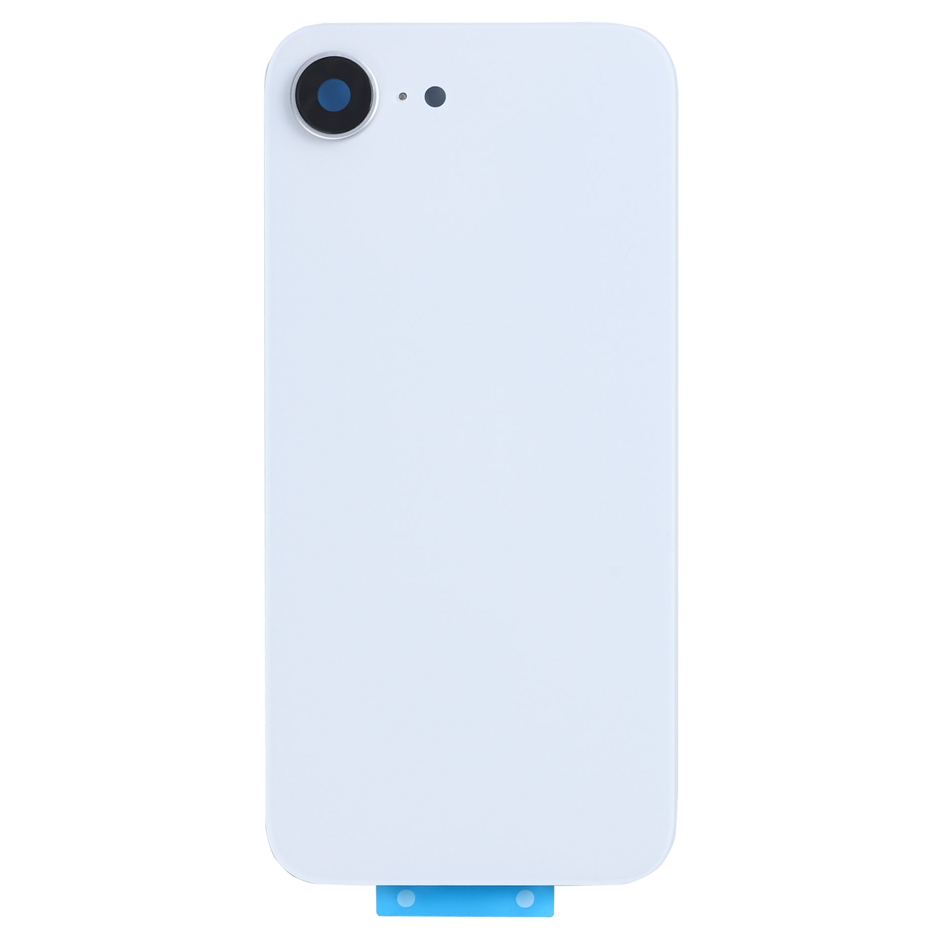 For Apple iPhone 16e Back Glass Without NFC, Enlarged Camera Frame White Compatible