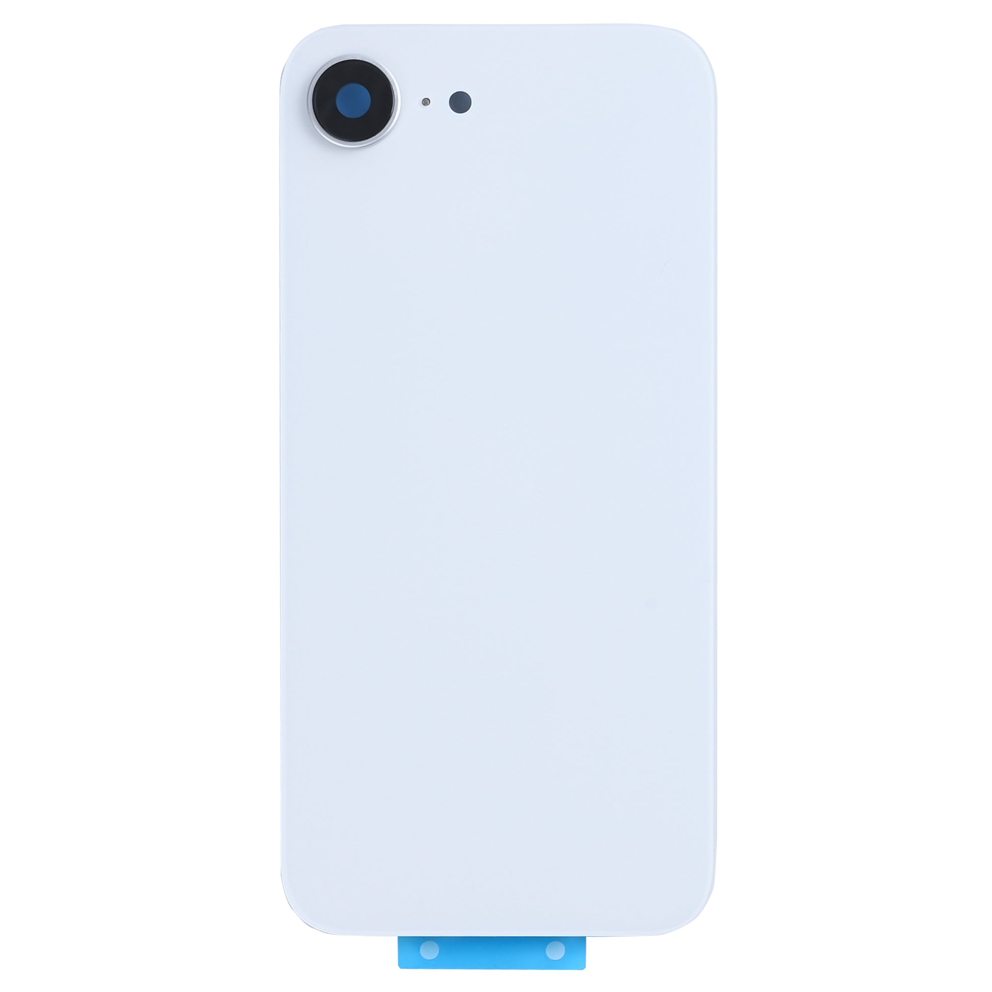 For Apple iPhone 16e Back Glass Without NFC, Enlarged Camera Frame White Compatible