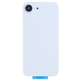 For Apple iPhone 16e Back Glass Without NFC, Enlarged Camera Frame White Compatible