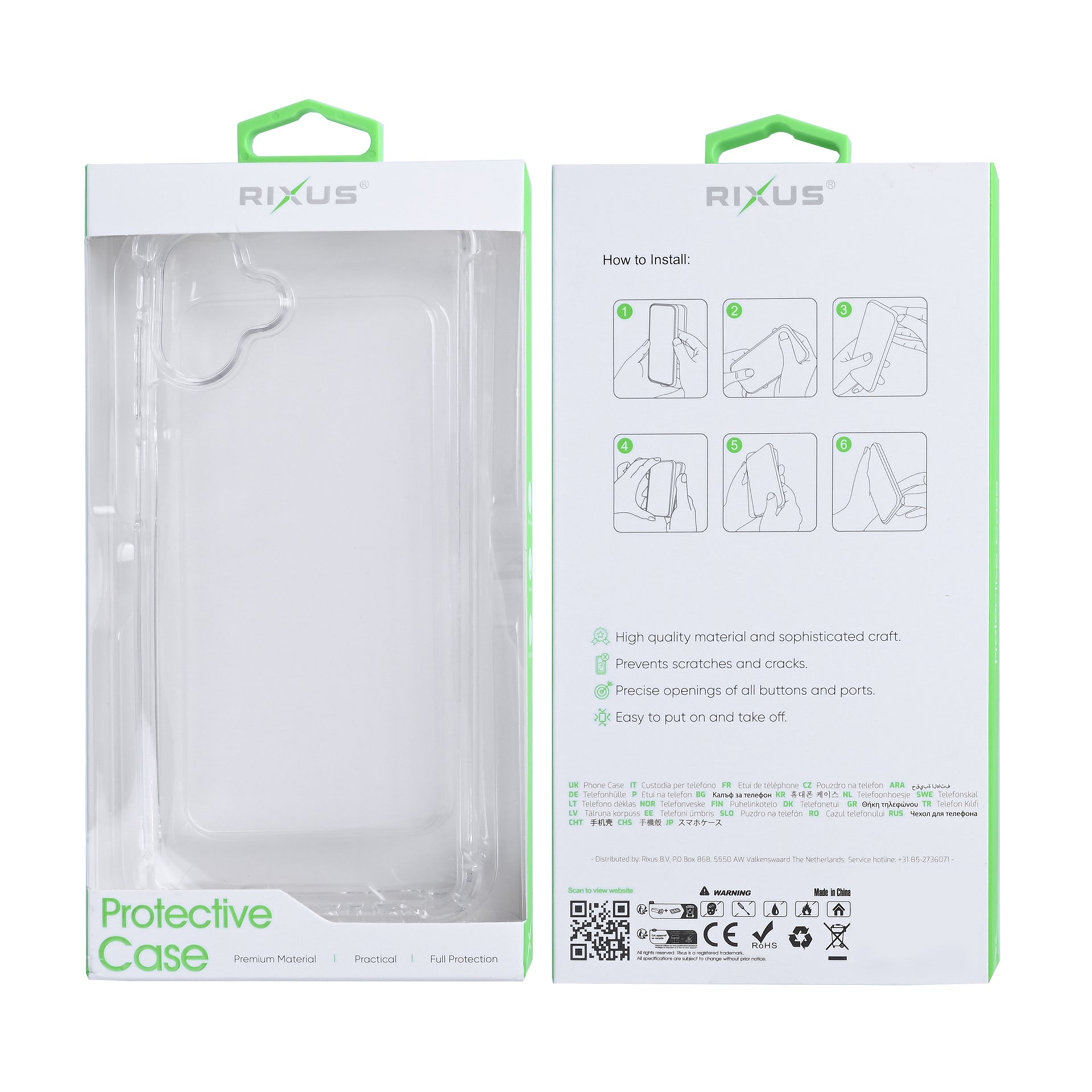 Rixus Anti-Burst Case For Samsung Galaxy A07, A08 Transparent
