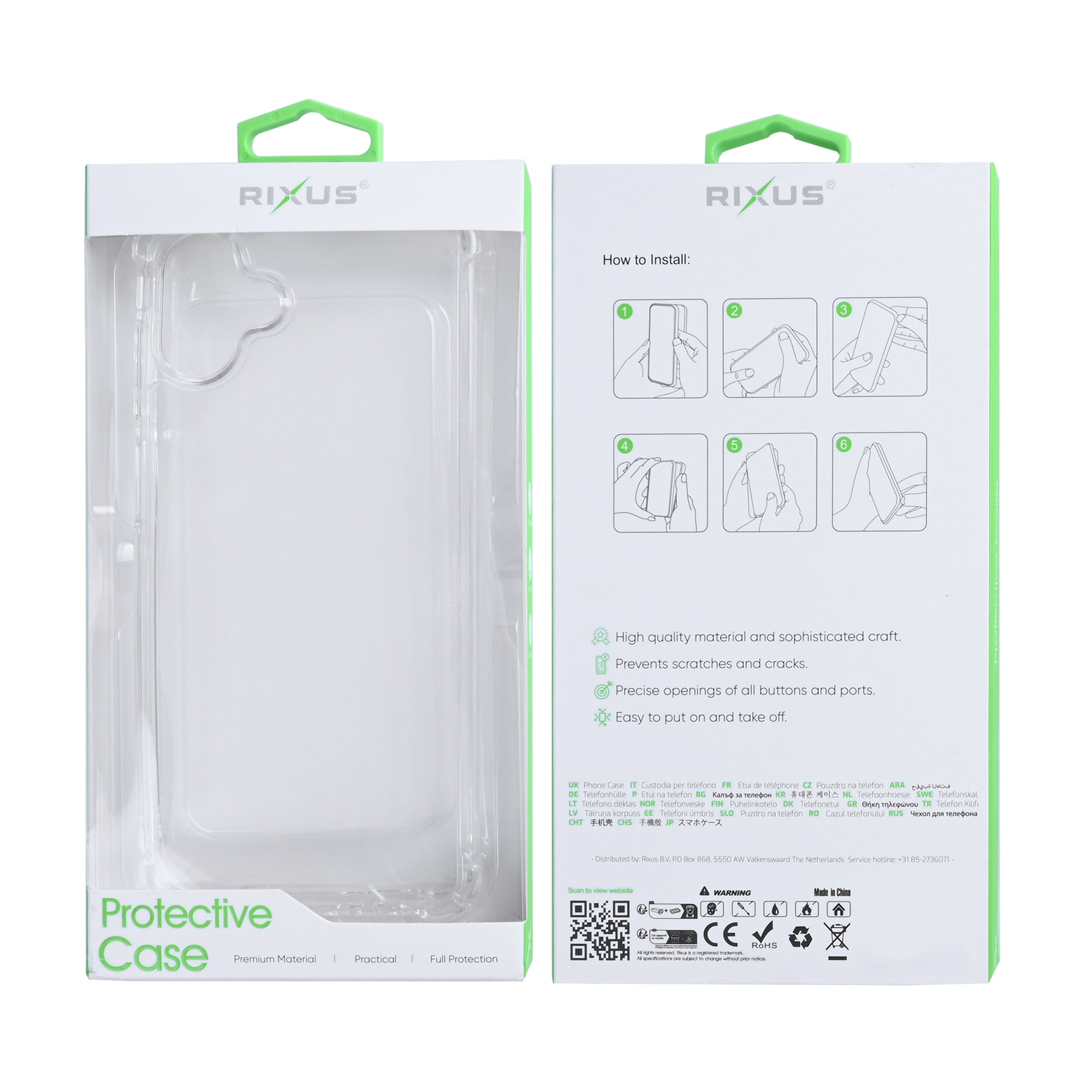 Rixus Anti-Burst Case For Samsung Galaxy A07, A08 Transparent