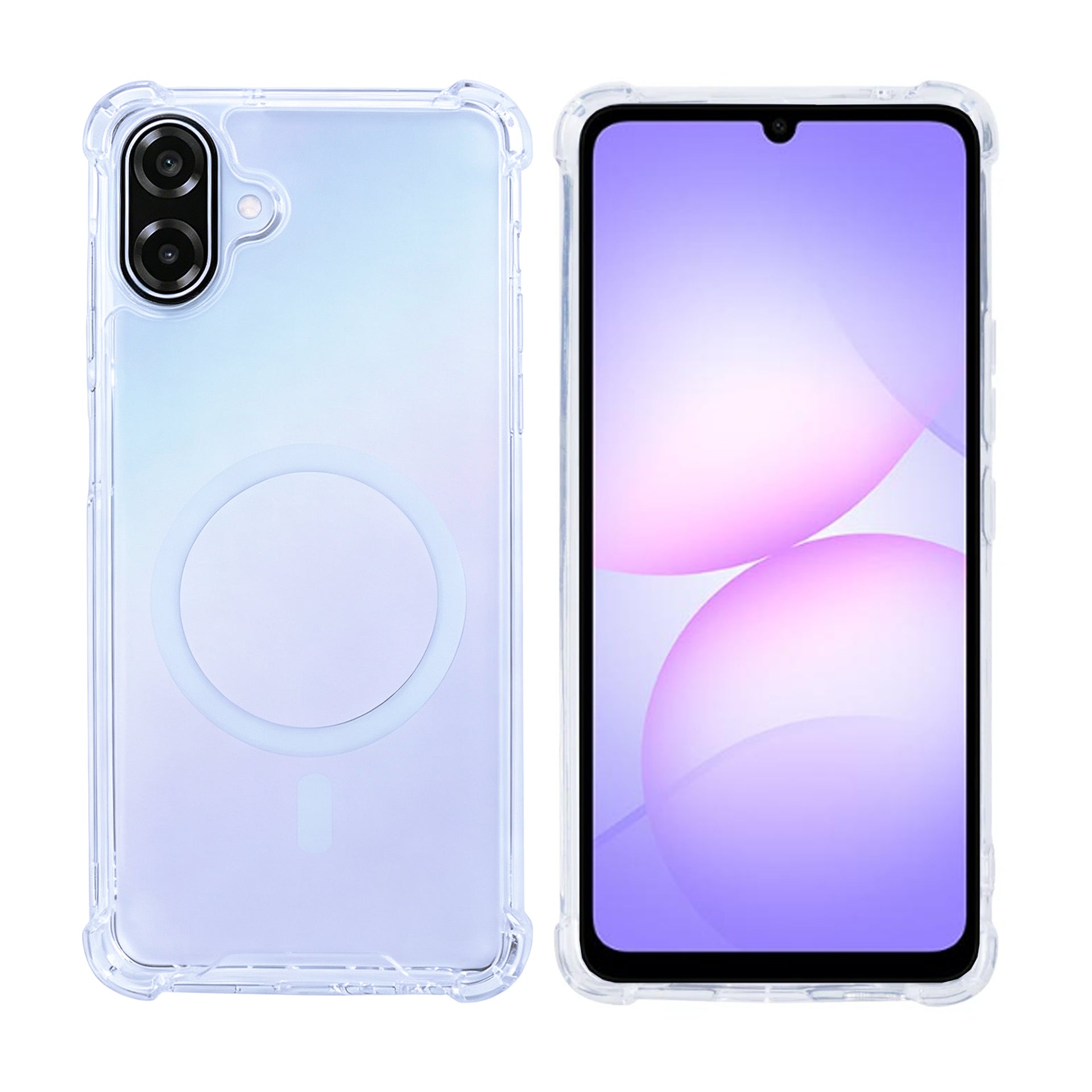 Rixus Anti-Burst Case With MagSafe Compatible For Samsung Galaxy A07, A08 Transparent