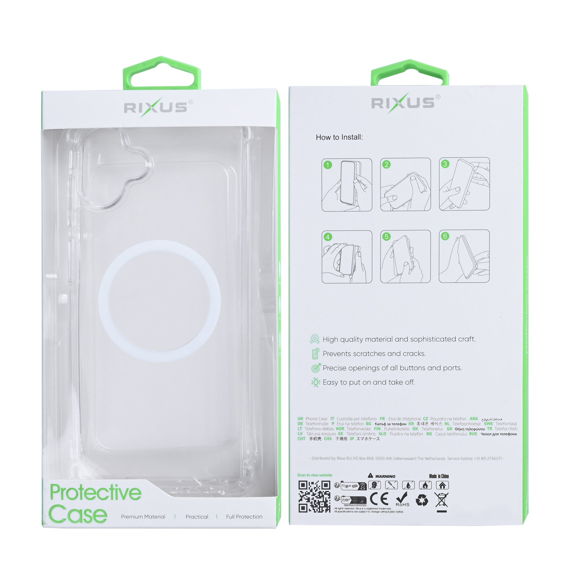 Rixus Anti-Burst Case With MagSafe Compatible For Samsung Galaxy A07, A08 Transparent