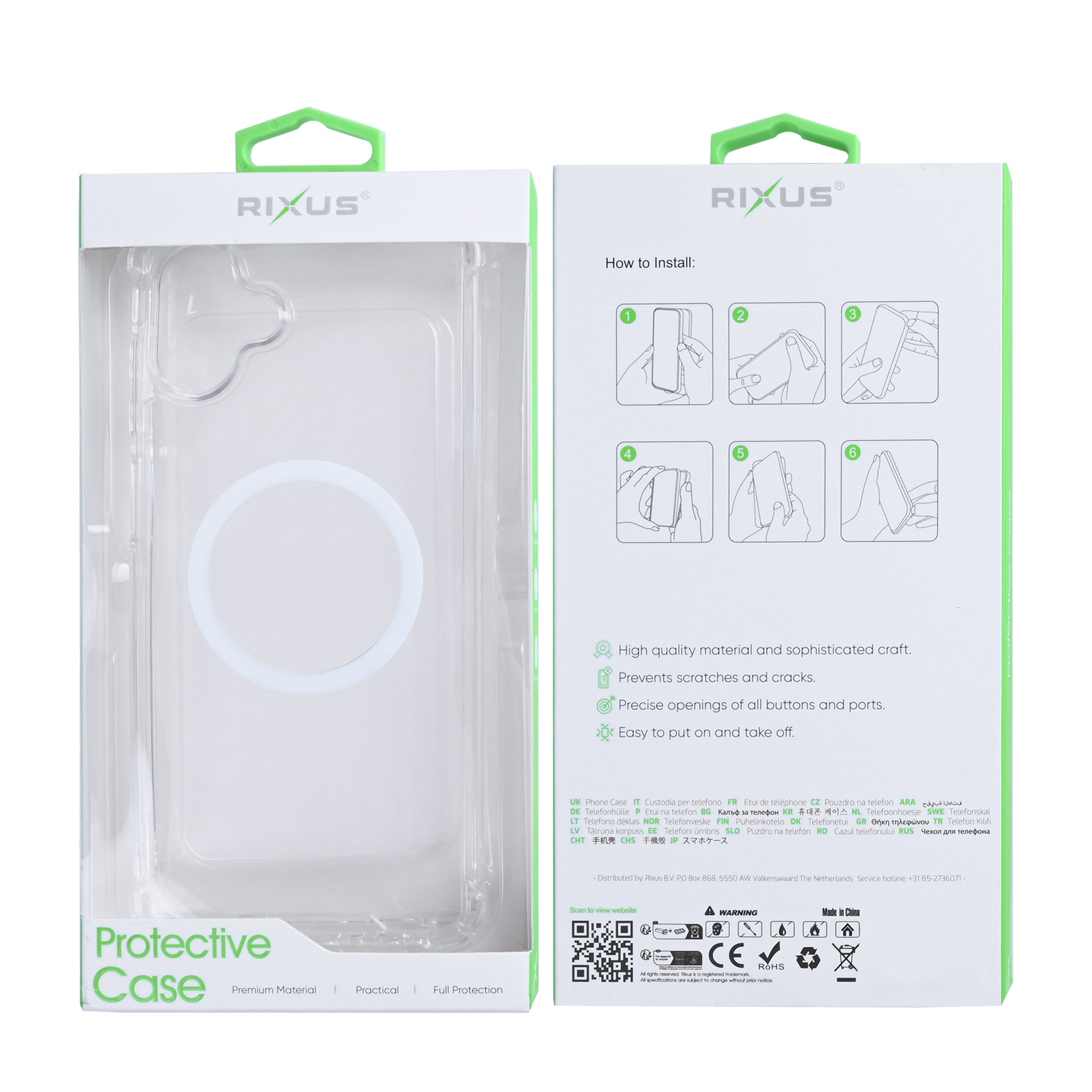 Rixus Anti-Burst Case With MagSafe Compatible For Samsung Galaxy A07, A08 Transparent