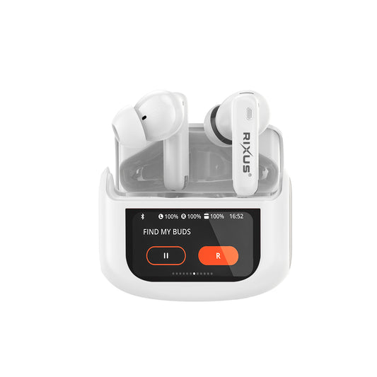 Rixus RXBH63W Wireless Earbuds Touch Case Pro White