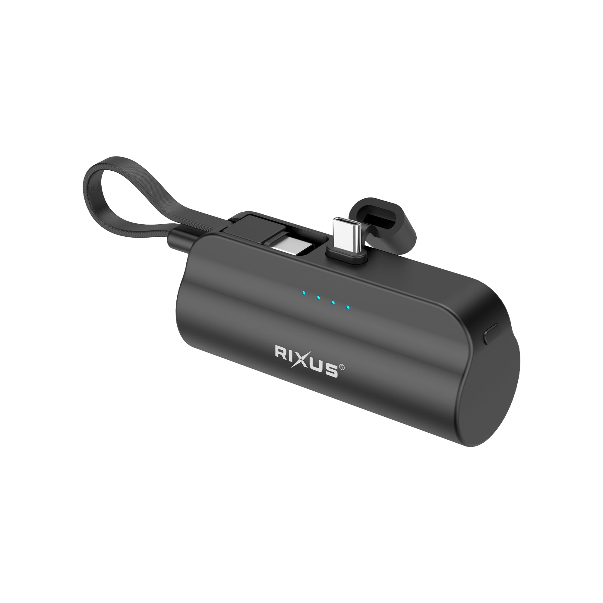 Rixus RXPB98B Mini Click-On Powerbank USB-C 5000mAh Black