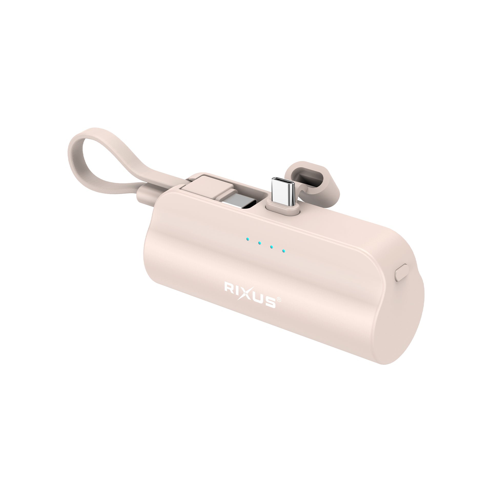 Rixus RXPB98P Mini Click-On Powerbank USB-C 5000mAh Pink