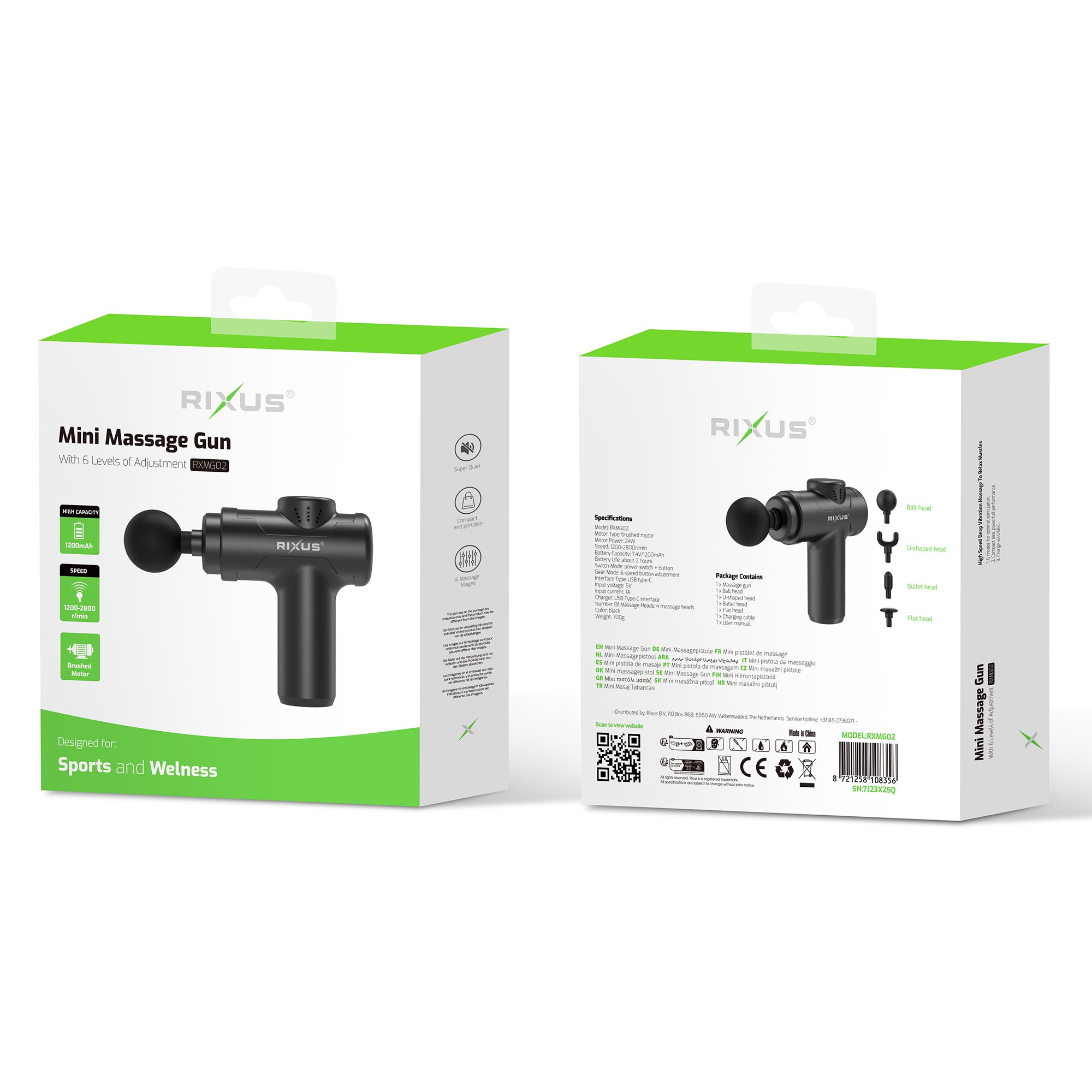 Rixus RXMG02 Massage Gun Black