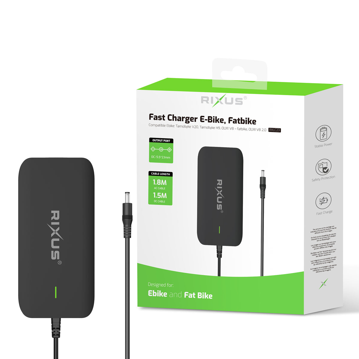 Rixus RXLC23 Fast Charger For Fatbike Ouxi V8,H9 Black