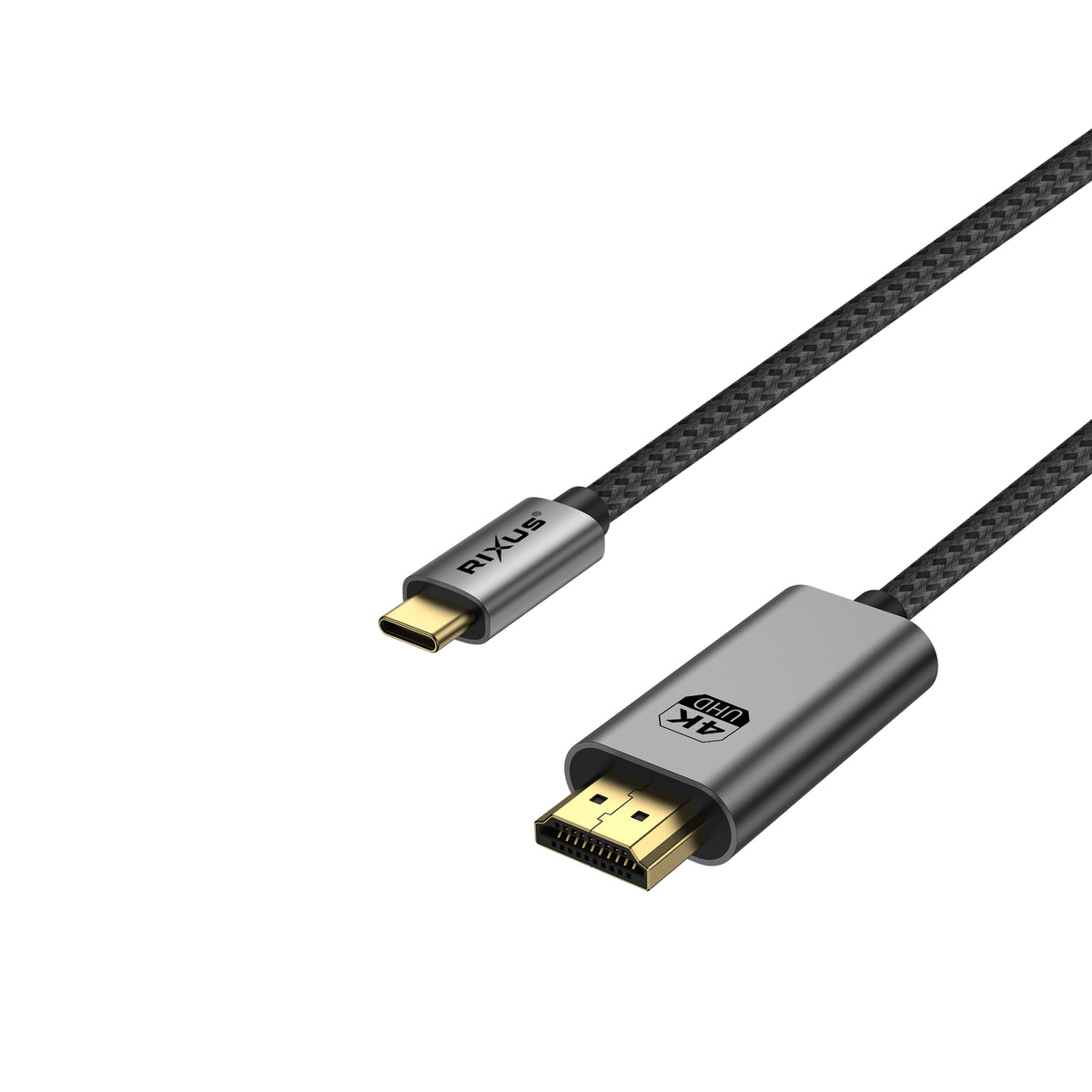 Rixus RXHU15 USB-C To HDMI Cable Premium 4K 1.8m Space Gray