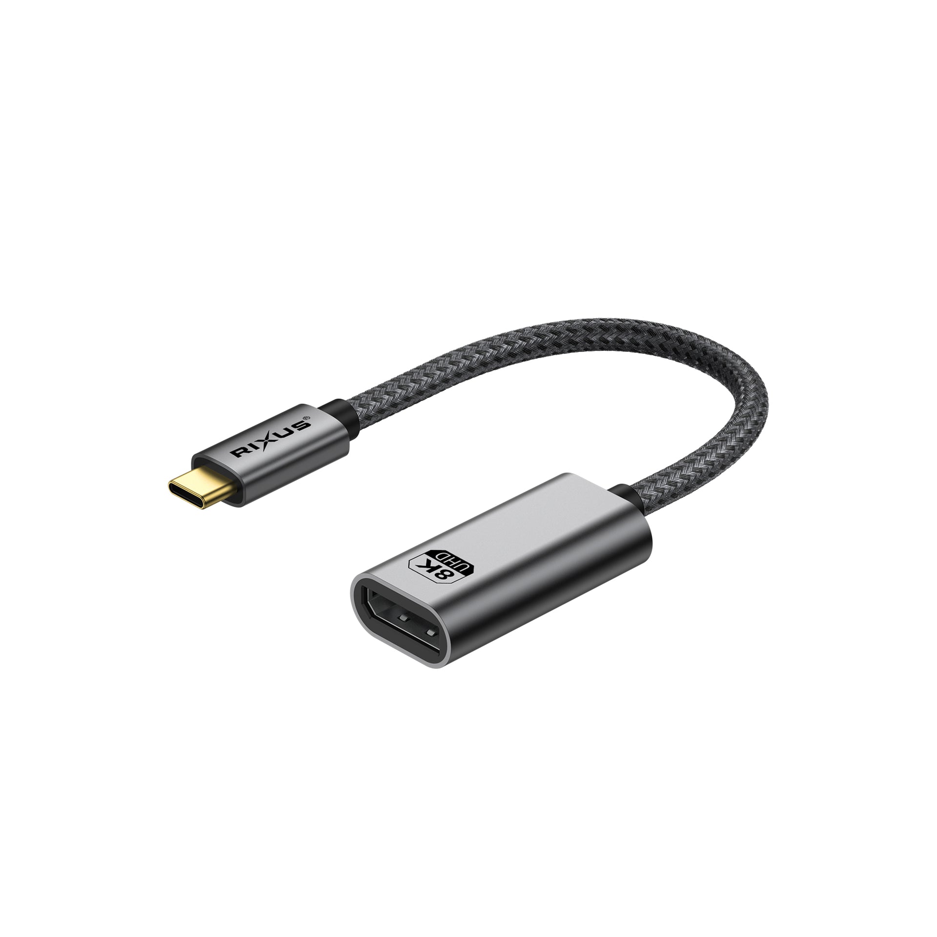 Rixus RXHU18 USB-C To Display Port Female Converter 20cm  Space Gray