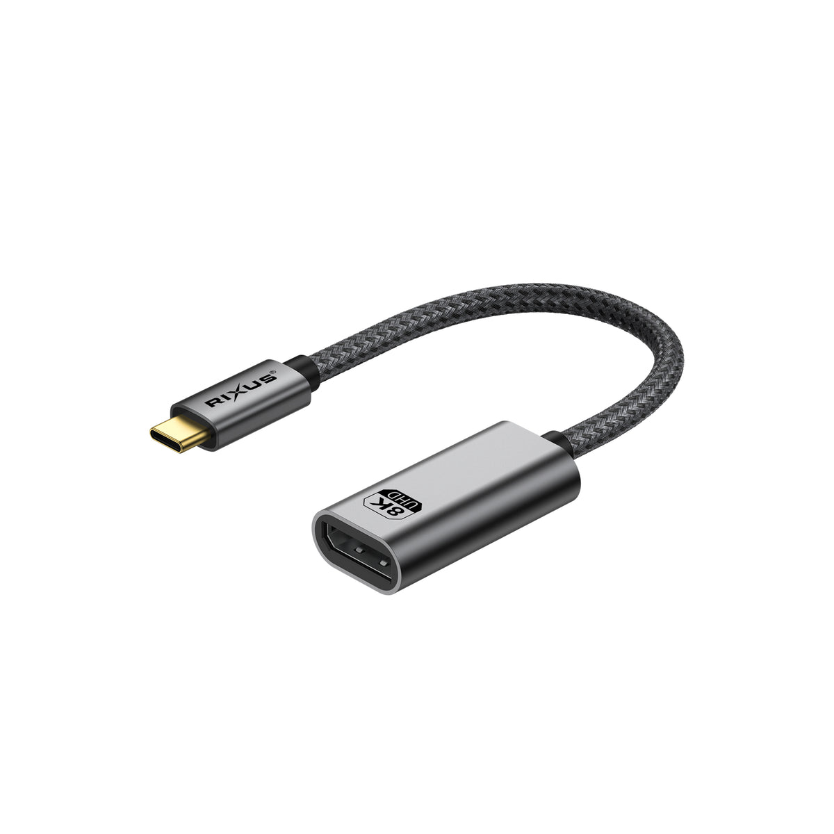 Rixus RXHU18 USB-C To Display Port Female Converter 20cm  Space Gray
