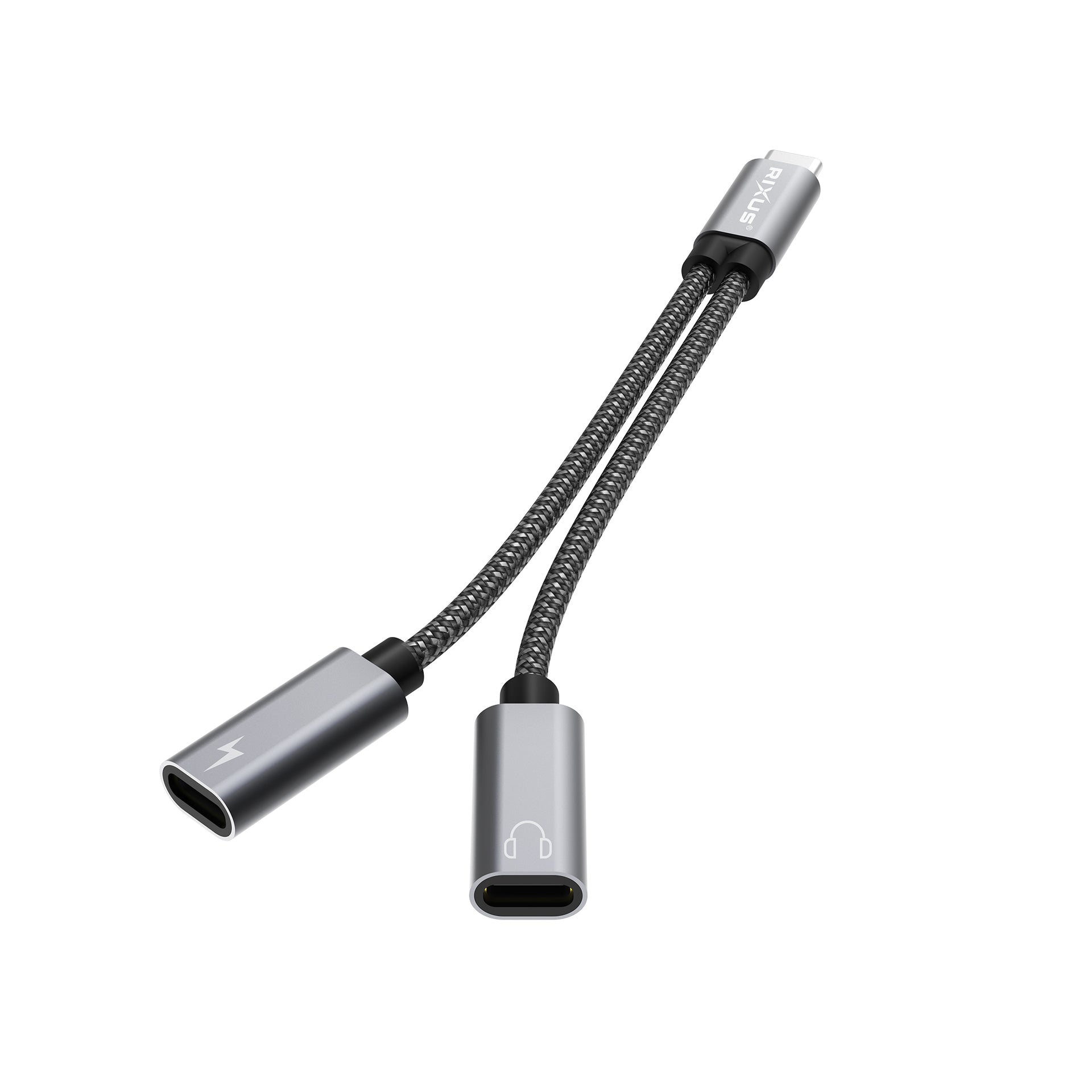 Rixus RXMU71 USB-C Splitter 15cm Space Gray