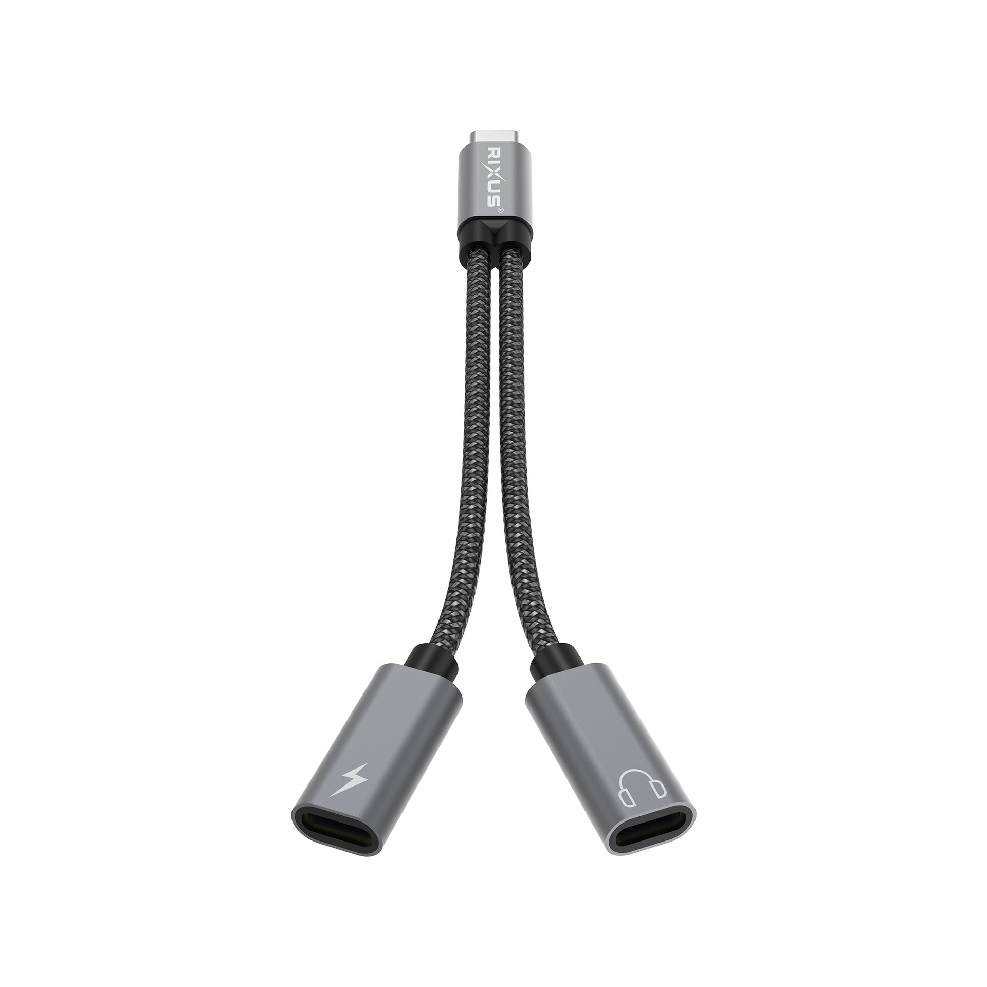 Rixus RXMU71 USB-C Splitter 15cm Space Gray