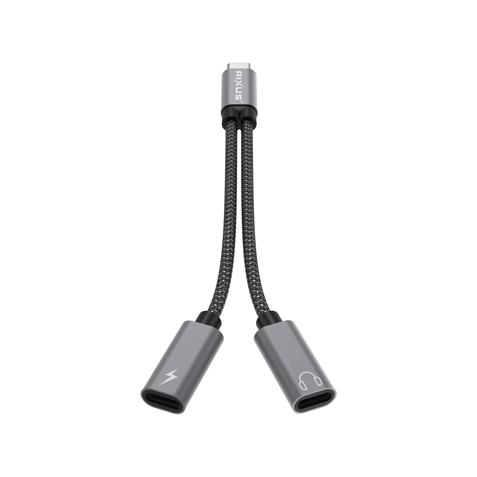 Rixus RXMU71 USB-C Splitter 15cm Space Gray