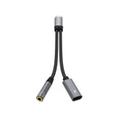 Rixus RXMU72 USB-C To USB-C And 3.5mm Aux Splitter 15cm Space Gray