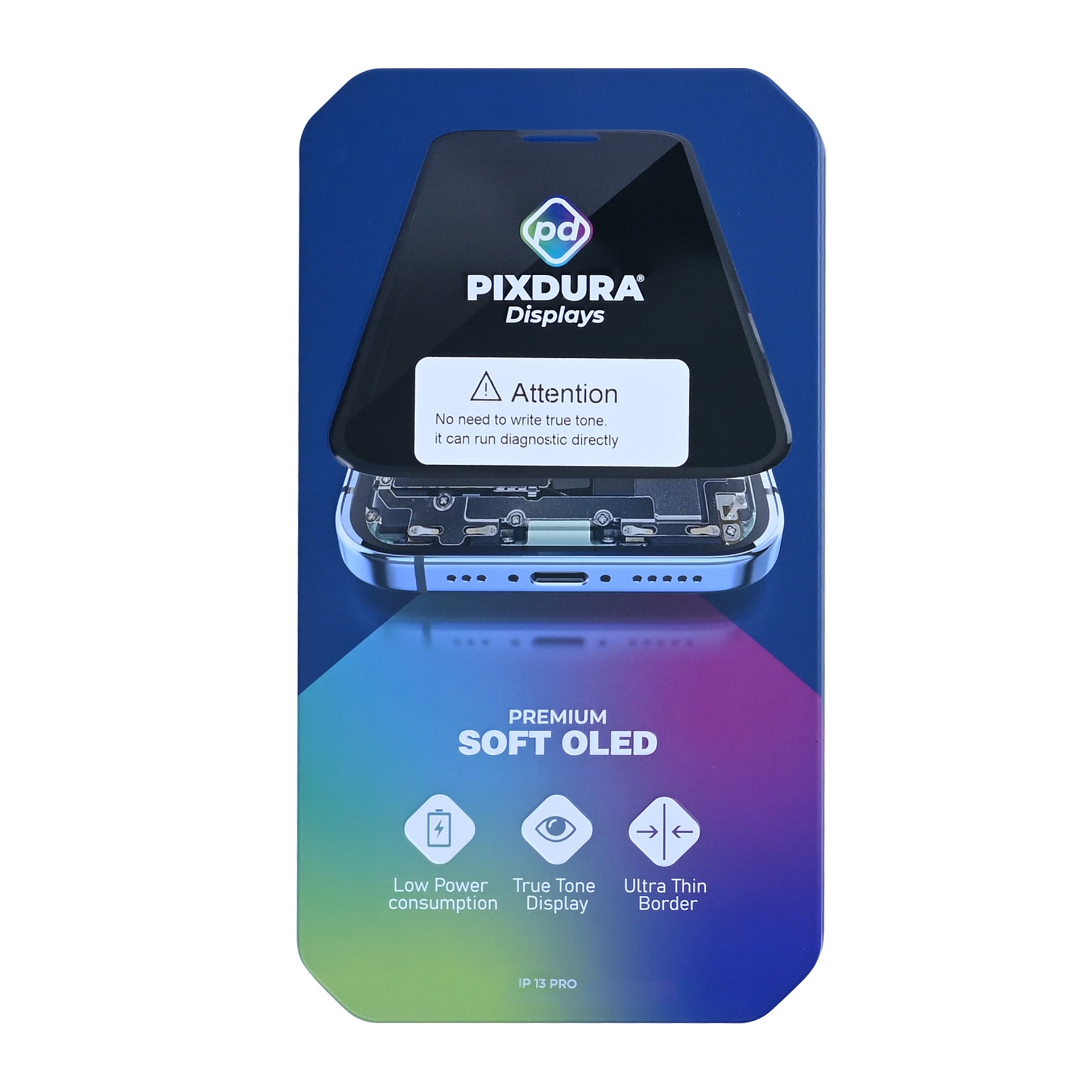 PIXDURA For Apple iPhone 13 Pro Display And Digitizer Soft-OLED (Run Diagnostics) (120Hz)