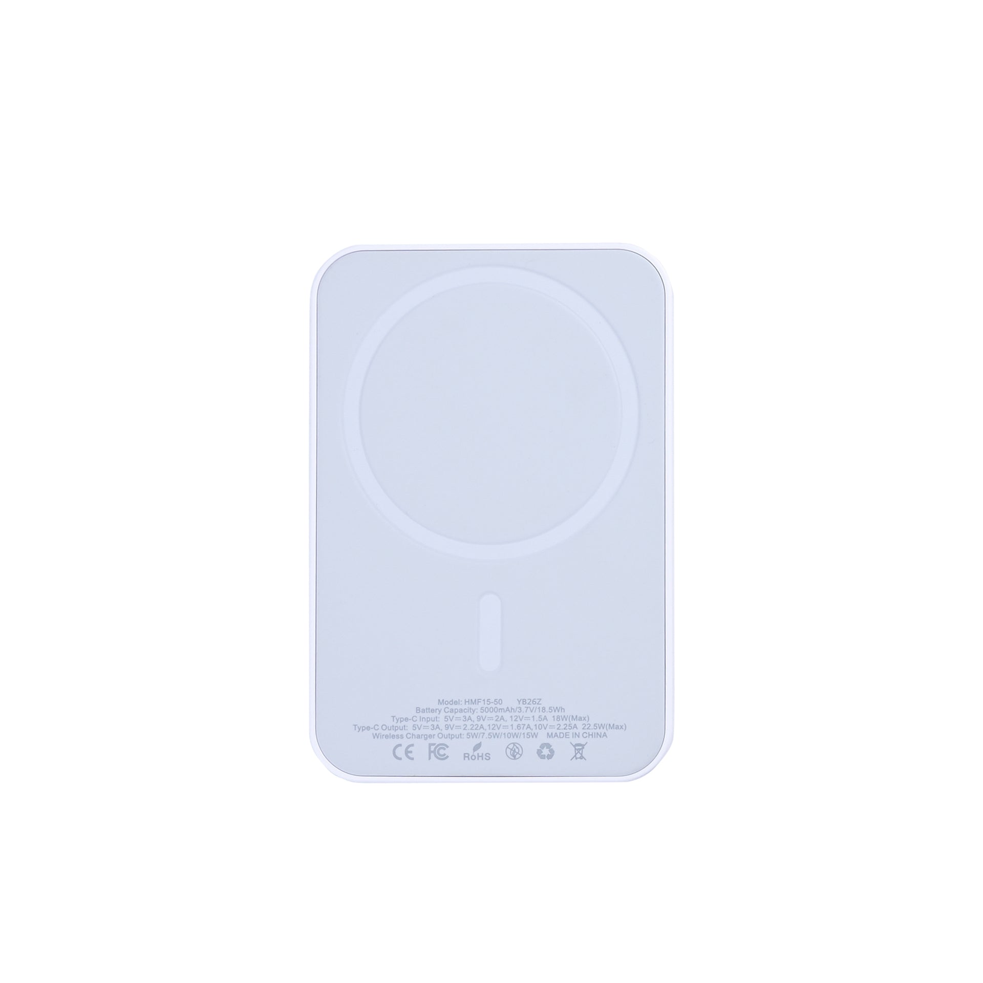 For Apple iPhone 12, 13, 14, 15, 16, 17 Series Battery Pack Magnetic Charging 15W 5000mAh White