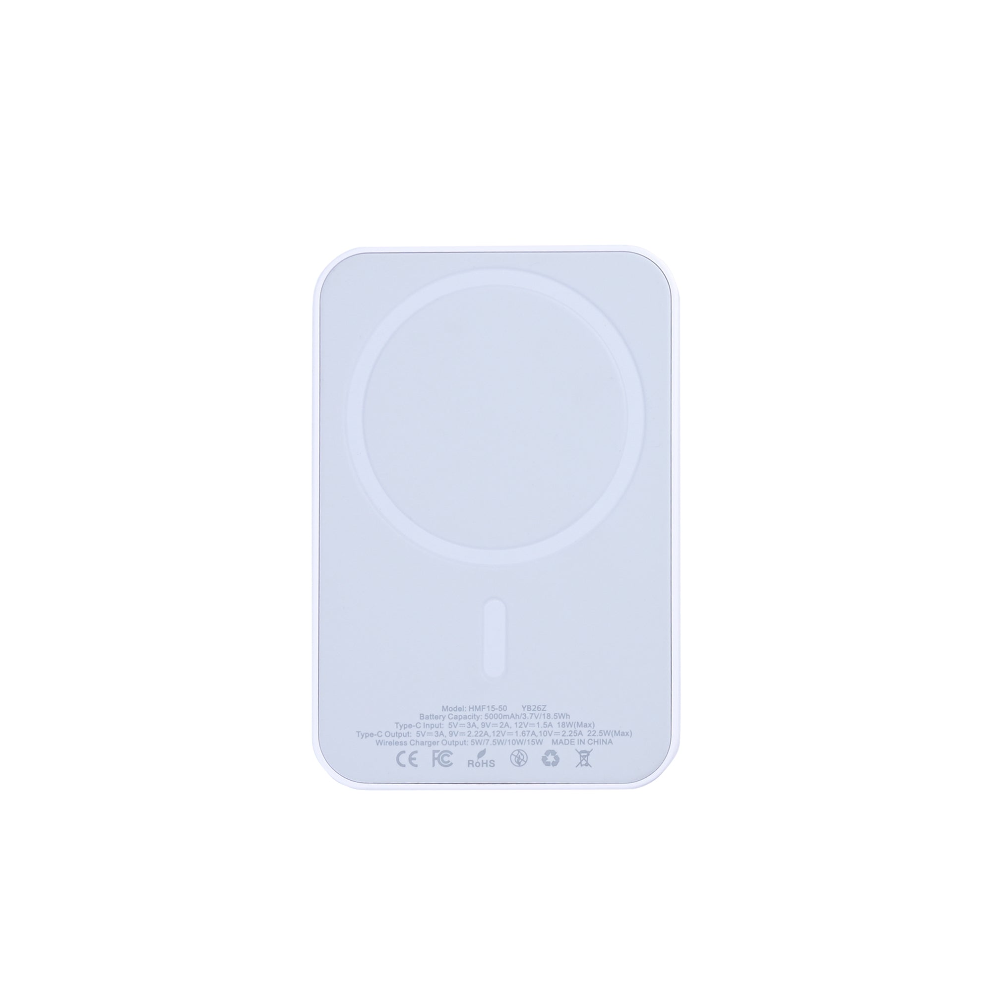 For Apple iPhone 12, 13, 14, 15, 16, 17 Series Battery Pack Magnetic Charging 15W 5000mAh White