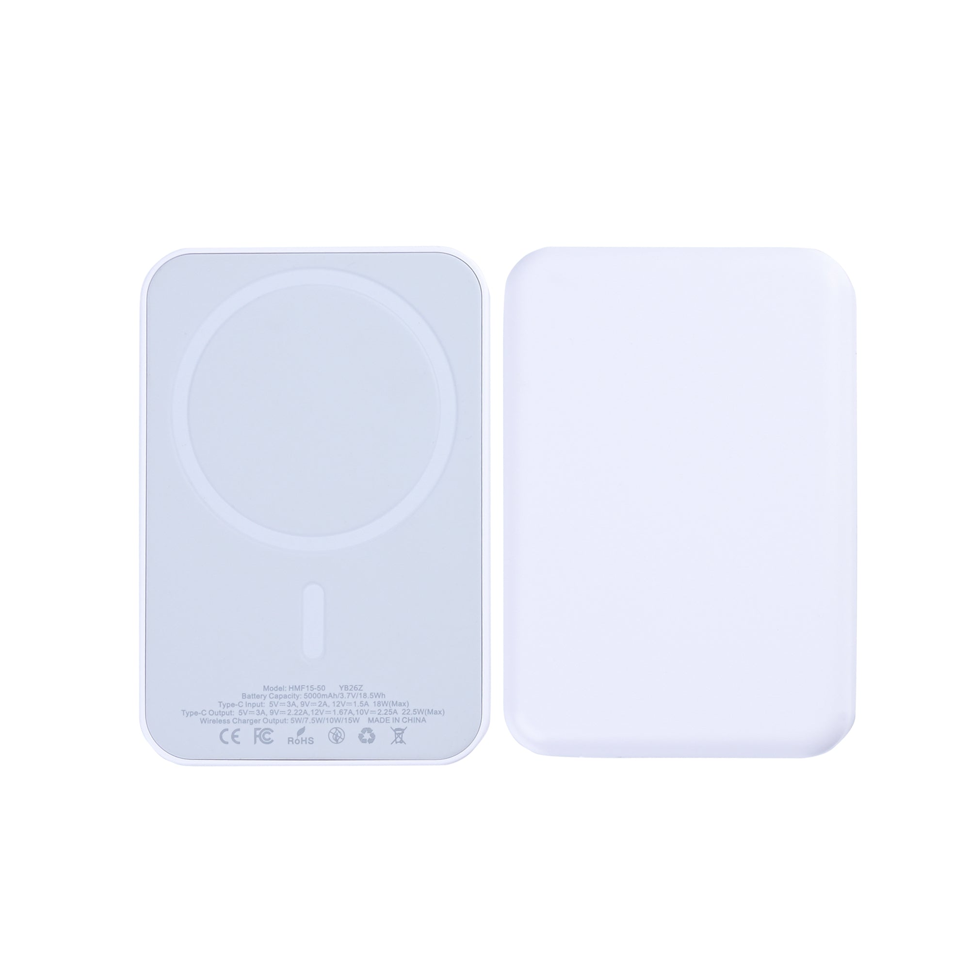 For Apple iPhone 12, 13, 14, 15, 16, 17 Series Battery Pack Magnetic Charging 15W 5000mAh White