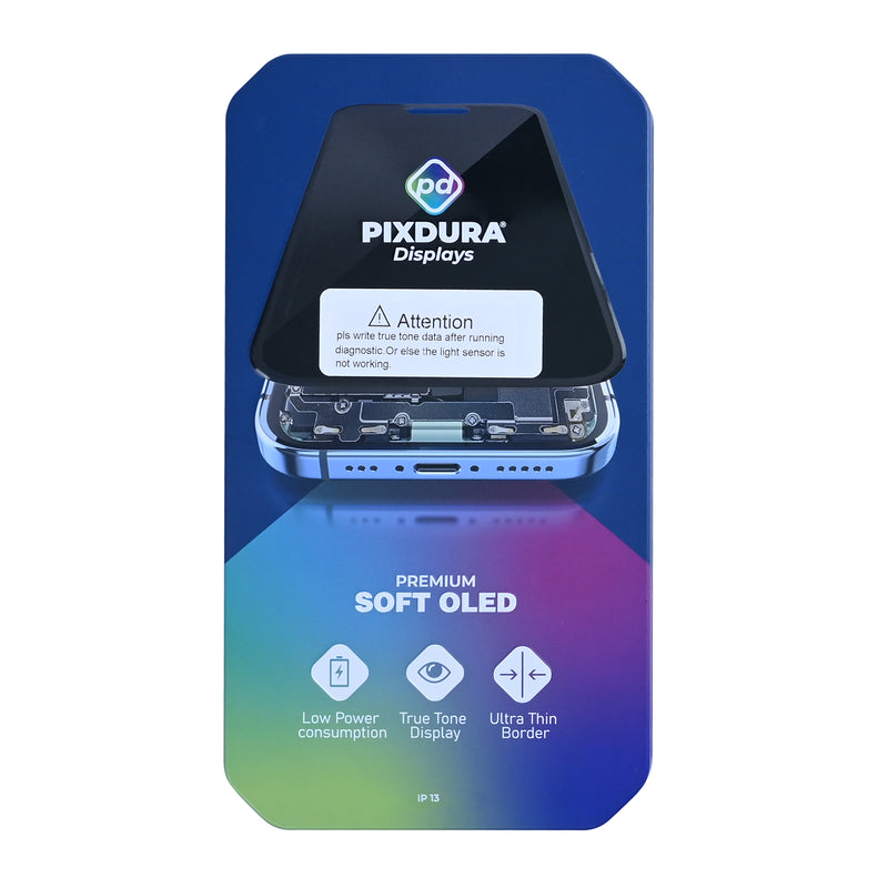 PIXDURA For iPhone 13 Display And Digitizer Soft-OLED (Run Diagnostics)