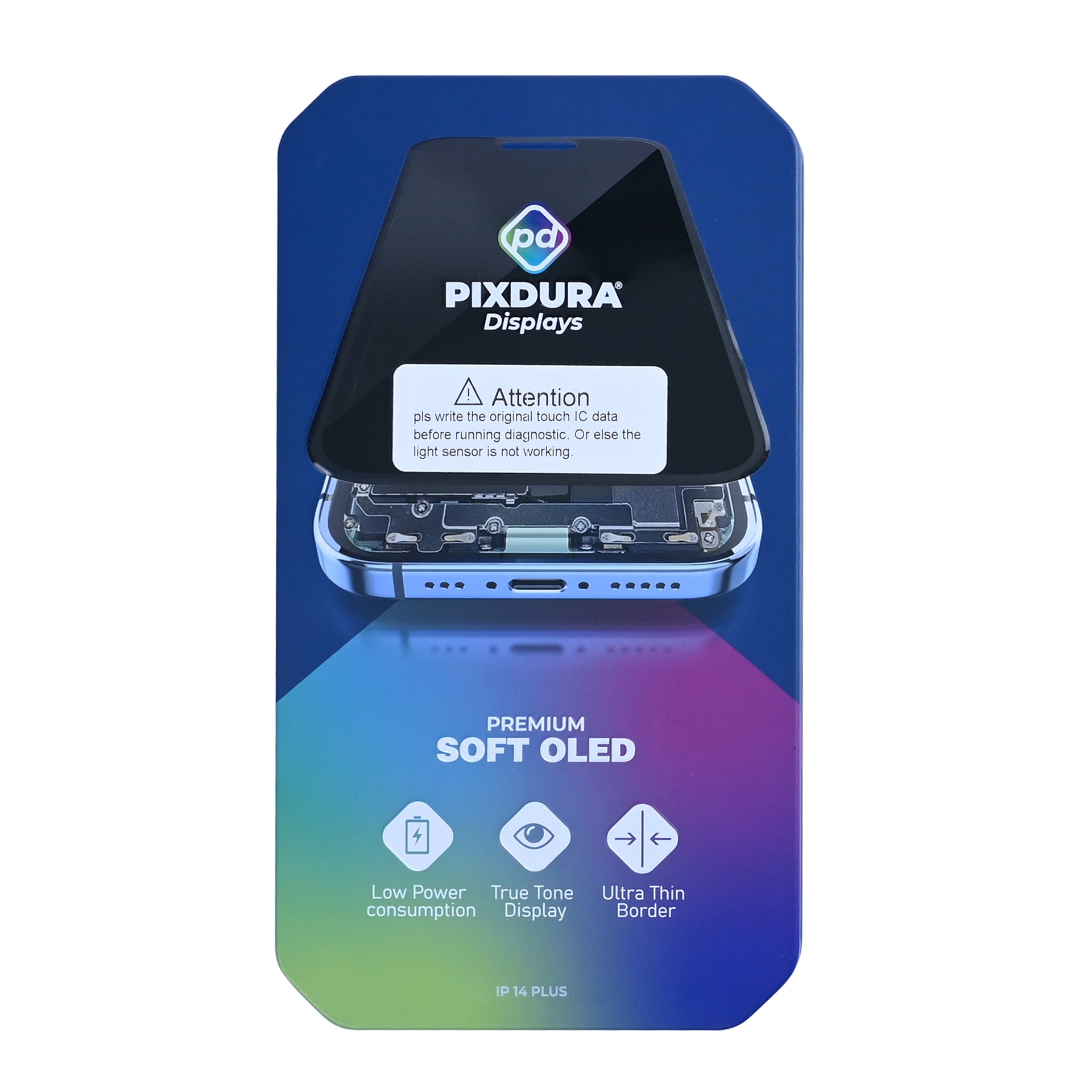 PIXDURA For Apple iPhone 14 Plus Display And Digitizer Soft-OLED (Run Diagnostics) (60Hz)