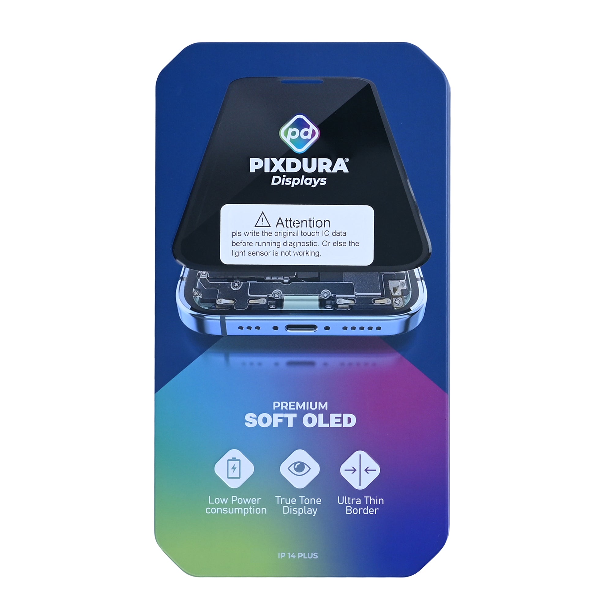 PIXDURA For Apple iPhone 14 Plus Display And Digitizer Soft-OLED (Run Diagnostics) (60Hz)