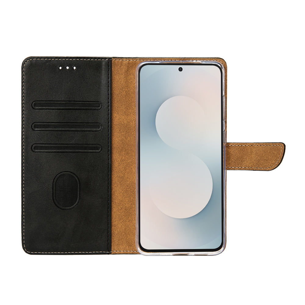 Rixus Bookcase For Samsung Galaxy S25 FE Black